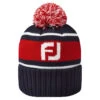 FootJoy FJ Pom Pom Golf Beanie -Golf Apparel Store 2020fjpompombeanienavyred1