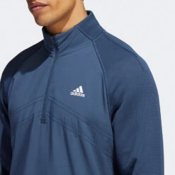 Adidas Statement 1/4 Zip Golf Sweater -Golf Apparel Store Adidas AW22 Fleece Quarter Zip Pullover HT1322 SWADI313 Crew Navy Model 2