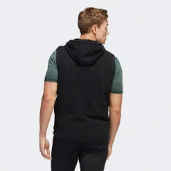 Adidas Statement Full Zip Hooded Golf Vest -Golf Apparel Store Adidas AW22 Hoodie Vest HF6566 SWADI314 L Black Model 3