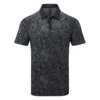 Adidas Mesh Print Golf Polo Shirt -Golf Apparel Store Adidas SS23 Mesh Print Polo HR7968 SHADI708 S Black Front