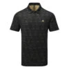 Adidas Stripe Zipper Golf Polo Shirt -Golf Apparel Store Adidas SS23 Stripe Zipper Polo IC1347 SHADI723 S Black Hemp Front