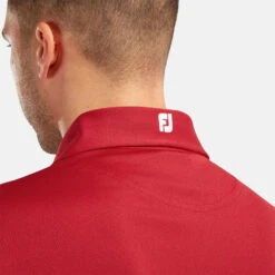 FootJoy Stretch Pique Solid Golf Polo Shirt 12 FootJoy Stretch Pique Solid Golf Polo Shirt -Golf Apparel Store FOOTJOY PERF SS SHIRT ATH RED Model 2