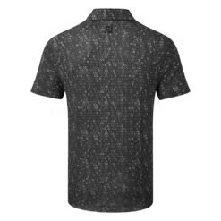 FootJoy Digital Camo FJ Print Lisle Golf Polo Shirt -Golf Apparel Store FootJoy SS22 Digital Camo FJ Print Lisle Golf Polo Shirt Black 88437 Back