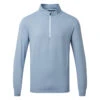 FootJoy Pin Dot Chill-Out Golf Pullover -Golf Apparel Store FootJoy SS22 Pin Dot Chill Out Sweater 88797 SWFOO157 Denim Bluestone Azure Front
