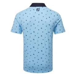 FootJoy Scattered Floral Pique Golf Polo Shirt -Golf Apparel Store FootJoy SS23 Scattered Floral Pique Polo Shirt 80042 SHFOO231 S True Blue Navy Back