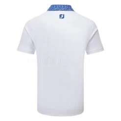 FootJoy Tossed Tulip Trim Pique Golf Polo Shirt -Golf Apparel Store FootJoy SS23 Tossed Tulip Trim Pique Polo Shirt 80025 SHFOO235 S White Twilight Back