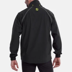 FootJoy HydroTour Waterproof Golf Jacket -Golf Apparel Store FootJoy AW21 HydroTour Waterproof Jacket 87971 Code WJFOO084 M Black Charcoal Lime Model 3