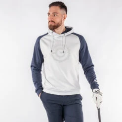 Galvin Green Devlin Insula Golf Hoodie -Golf Apparel Store Galvin Green AW22 DEVLIN HOODED G134273 COOL GREY NAVY Model 1