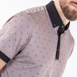 Galvin Green Marlow Golf Polo Shirt -Golf Apparel Store Galvin Green AW22 Marlow Polo Shirt G136177 SHGAL569 L Sharkskin Black Model 2