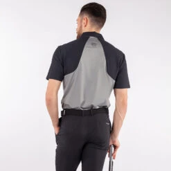 Galvin Green Massimo Golf Polo Shirt -Golf Apparel Store Galvin Green SS22 Massimo Polo Shirt G127307 Code SHGAL555 M Sharkskin Black Model 3