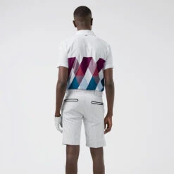J.Lindeberg Active Argyle Golf Shorts 12 J.Lindeberg Active Argyle Golf Shorts -Golf Apparel Store J.Lindeberg SS22 Active Argyl Golf Short P1345071 White Model 2