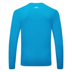 J.Lindeberg Gus Golf Sweater -Golf Apparel Store J.Lindeberg SS22 Gus Sweater GMKW04726 O253 Code SWLIN075 M Blue Danube Back