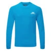 J.Lindeberg Gus Golf Sweater -Golf Apparel Store J.Lindeberg SS22 Gus Sweater GMKW04726 O253 Code SWLIN075 M Blue Danube Front