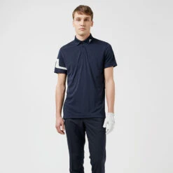J.Lindeberg Heath Golf Polo Shirt -Golf Apparel Store J.Lindeberg SS22 Heath Regular Fit Polo GMJT06335 6855 Code SHLIN061 M JL Navy Model 1