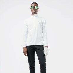 J.Lindeberg Luke 1/2 Zip Golf Sweater 11 J.Lindeberg Luke 1/2 Zip Golf Sweater -Golf Apparel Store J.Lindeberg SS22 Luke Half Zip Mid Layer GMJS06340 0000 Code SWLIN044 M White Black model 1