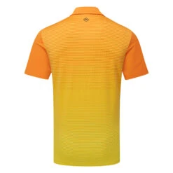 J.Lindeberg Lowell Golf Polo Shirt -Golf Apparel Store J.Lindeberg SS23 Lowell Slim Fit Polo GMJT07524 I068 SHLIN192 Russet OrangeBlazing Yellow Back
