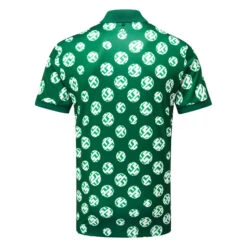 J.Lindeberg Tour Tech Print Golf Polo Shirt -Golf Apparel Store J.Lindeberg SS23 Tour Tech Reg Fit Print Polo GMJT07644 M488 SHLIN170 S Rain Forest Sphere DotWhite Back