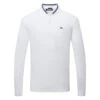 J.Lindeberg Tyson Long Sleeve Golf Polo Shirt 1 J.Lindeberg Tyson Long Sleeve Golf Polo Shirt -Golf Apparel Store J.Lindeberg Tyson LS Reg Fit Polo GMJT07801 0000 SHLIN154 WhiteNavy Peony Front