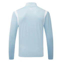 Mizuno Quick Dry Breeze Elite 1/4 Zip Golf Sweater -Golf Apparel Store Mizuno SS22 Breeze Elite 1 4 Zip Sweater 52GC2001 19 Code SWMIZ042 M Light Blue Back
