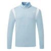 Mizuno Quick Dry Breeze Elite 1/4 Zip Golf Sweater -Golf Apparel Store Mizuno SS22 Breeze Elite 1 4 Zip Sweater 52GC2001 19 Code SWMIZ042 M Light Blue Front