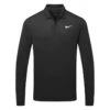 Nike Dry Victory Solid Long Sleeve Golf Polo Shirt -Golf Apparel Store Nike Golf AW22 Dri Fit Victory Solid Long Sleeve Shirt DN2344 010 SHNIK815 S Black White Front