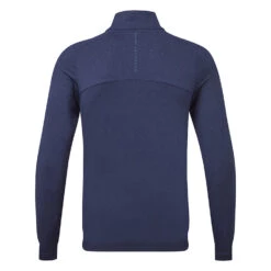 Oscar Jacobson Lawton Tour 1/4 Zip Golf Sweater -Golf Apparel Store Oscar Jacobson AW22 Lawton Tour OJTOP0102 SWOSC206 S Navy Marl Back
