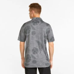 Puma Cloudspun Leaves 'n' Flowers Golf Polo Shirt 13 Puma Cloudspun Leaves 'n' Flowers Golf Polo Shirt -Golf Apparel Store PUMA SS22 Cloudspun Leaves n Flowers Polo Shirt 532975 01 Code SHPUM610 M Quite Shade Heather model 3