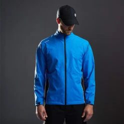 Ping Sensor Dry Waterproof Golf Jacket -Golf Apparel Store Ping AW22 Sensor Dry Waterproof Jacket PO3490 FBB WJPIN066 French Blue Black Model 1