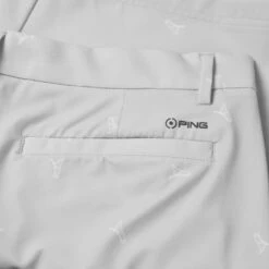 Ping Swift Golf Shorts 7 Ping Swift Golf Shorts -Golf Apparel Store Ping SS23 Swift Tailored Shorts P03581 PGW TSPIN044 Pearl Grey White Detail