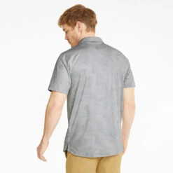 Puma Cloudspun Leaflet Golf Polo Shirt 13 Puma Cloudspun Leaflet Golf Polo Shirt -Golf Apparel Store Puma SS22 Cloudspun Leaflet Polo 535445 01 SHPUM652 Quiet Shade Heather Model 3