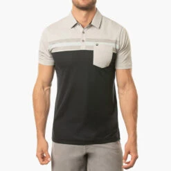 TravisMathew Salad Days Golf Polo Shirt -Golf Apparel Store Travis Mathew SS21 Salad Days Golf Polo Shirt 1MW110 SHTRA056 S Heather Light Grey Model 1