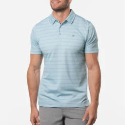 TravisMathew Tahoe Golf Polo Shirt -Golf Apparel Store Travis Mathew SS21 Tahoe Polo Shirt 1MW154 Code SHTRA034 M Heather Delphinium Model 1