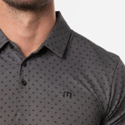 TravisMathew Two Hour Delay Golf Polo Shirt -Golf Apparel Store Travis Mathew SS21 Two Hour Delay Polo Shirt 1MV108 Code SHTRA033 M Heather Dark Grey Model 2