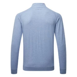 TravisMathew Zachary 1/2 Zip Golf Sweater -Golf Apparel Store Travis Mathew SS22 Zachary Sweater 1MQ470 4HLB Code SWTRA017 M Heather Light Blue back