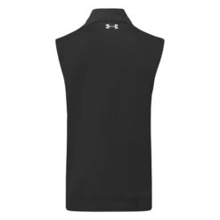 Under Armour Storm Daytona 1/2 Zip Golf Vest -Golf Apparel Store Under Armour AW22 Storm Daytona Vest Wind Top 1373408 001 WTUND090 Black Black Reflective Back