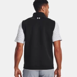 Under Armour Storm Daytona 1/2 Zip Golf Vest -Golf Apparel Store Under Armour AW22 Storm Daytona Vest Wind Top 1373408 001 WTUND090 Black Black Reflective Model 3