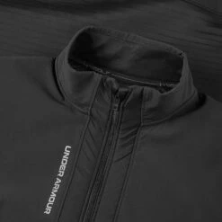 Under Armour Storm Daytona 1/2 Zip Golf Vest -Golf Apparel Store Under Armour AW22 Storm Daytona Vest Wind Top 1373408 001 WTUND090 Black Black Reflective detail