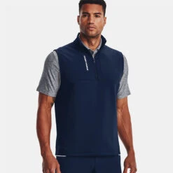Under Armour Storm Daytona 1/2 Zip Golf Vest -Golf Apparel Store Under Armour AW22 Storm Daytona Vest Wind Top 1373408 408 WTUND092 Academy Academy Reflective Model 1