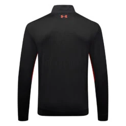 Under Armour Storm 1/2 Zip Golf Sweater -Golf Apparel Store Under Armour AW22 Storm Midlayer 1 2 Zip Sweater 1370119 003 SWUND177 S Black Radio Red Radio Red Back