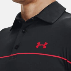 Under Armour Playoff 2.0 Low Round Golf Polo Shirt -Golf Apparel Store Under Armour Playoff 2 0 Low Round Golf Polo Shirt SHUND295 Black Steel Bolt Red Model 2