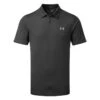 Under Armour Performance Printed Golf Polo Shirt -Golf Apparel Store Under Armour SS22 Performance Printed Golf Polo Shirt Jet Gray lack Black 1361857 010 Front