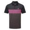 Under Armour Playoff 3.0 Low Round Stripe Golf Polo Shirt 2 Under Armour Playoff 3.0 Low Round Stripe Golf Polo Shirt -Golf Apparel Store Under Armour SS23 Playoff 3.0 Low Round Stripe Polo Shirt 1378676 003 SHUND322 L BlackJet GreyRebel Pink Front