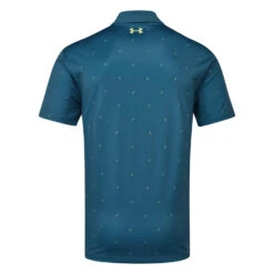 Under Armour Performance 3.0 Deuces Golf Polo Shirt -Golf Apparel Store Under Armour SS23 Performance 3.0 Deuces Polo Shirt 1377378 414 SHUND318 S Static Blue Still Water Lime Surge Back