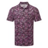 Under Armour Playoff 3.0 Floral Speckle Stripe Golf Polo Shirt -Golf Apparel Store Under Armour SS23 Playoff 3.0 Floral Speckle Polo Shirt 1378677 002 SHUND325 S Black Rebel Pink Black Front