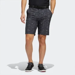 Adidas Ultimate 365 Flag Print Golf Shorts -Golf Apparel Store adidas SS22 Ultimate 365 Flag Print Golf Shorts HC5577 Black Grey Three White Model 1